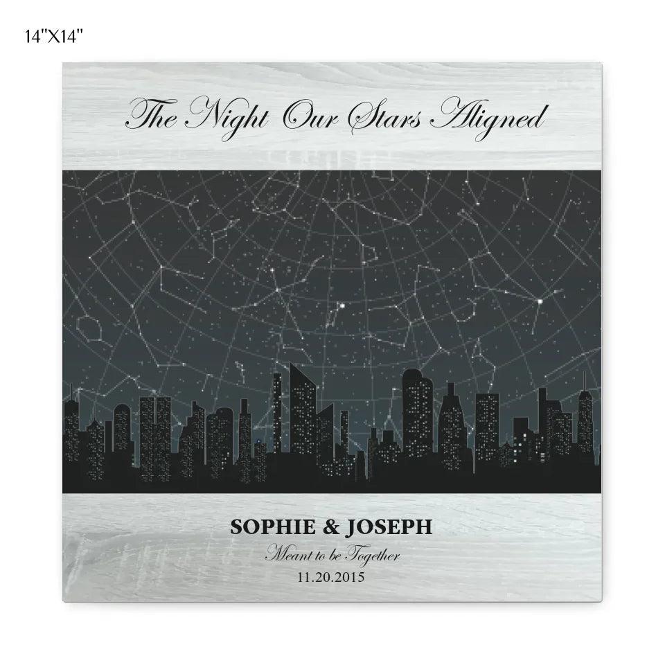 Custom Wall Art - Grey Cityscape Star Map - ARTFULANE