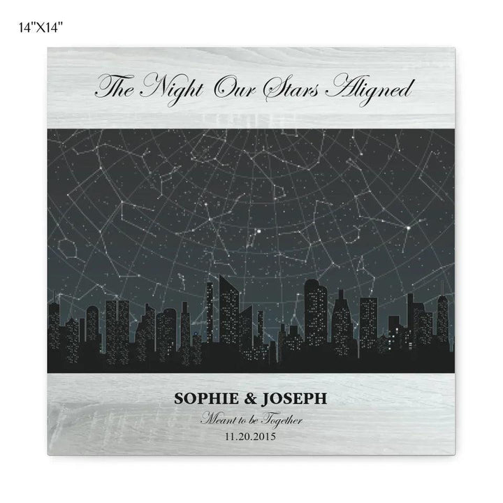 Custom Wall Art - Grey Cityscape Star Map - ARTFULANE