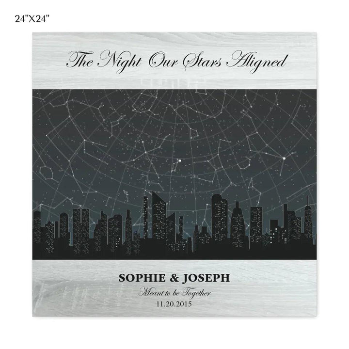 Custom Wall Art - Grey Cityscape Star Map - ARTFULANE