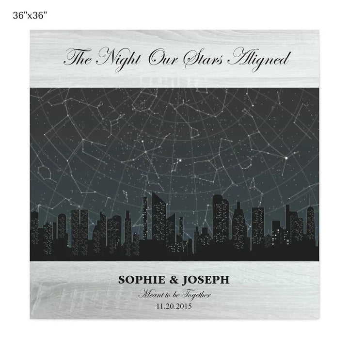 Custom Wall Art - Grey Cityscape Star Map - ARTFULANE