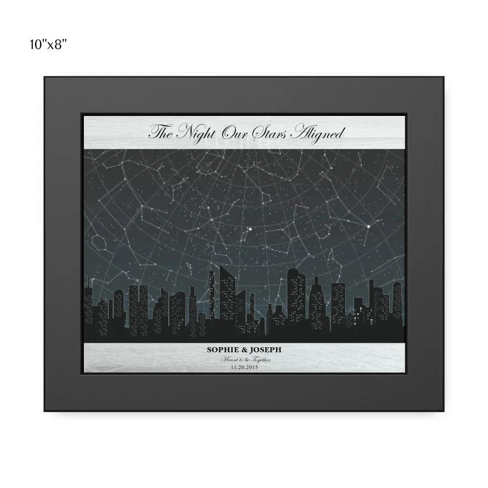 Custom Wall Art - Grey Cityscape Star Map - ARTFULANE