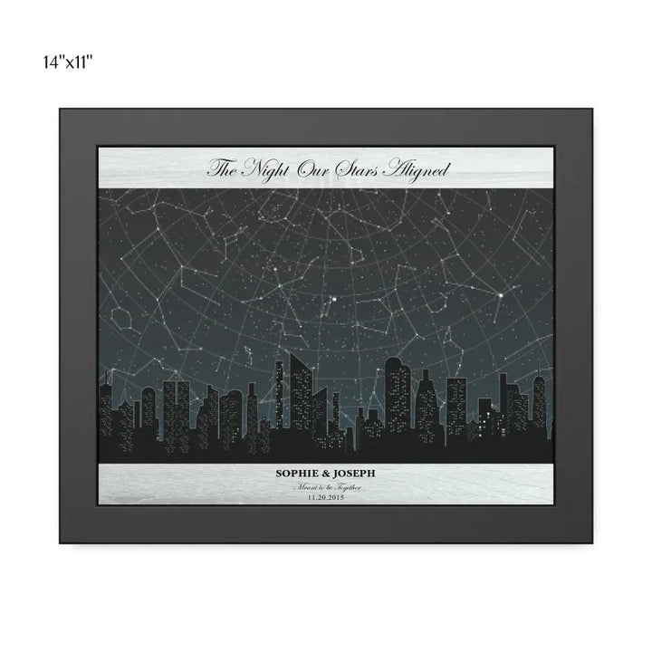 Custom Wall Art - Grey Cityscape Star Map - ARTFULANE