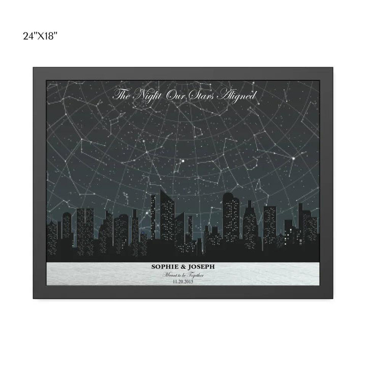 Custom Wall Art - Grey Cityscape Star Map - ARTFULANE
