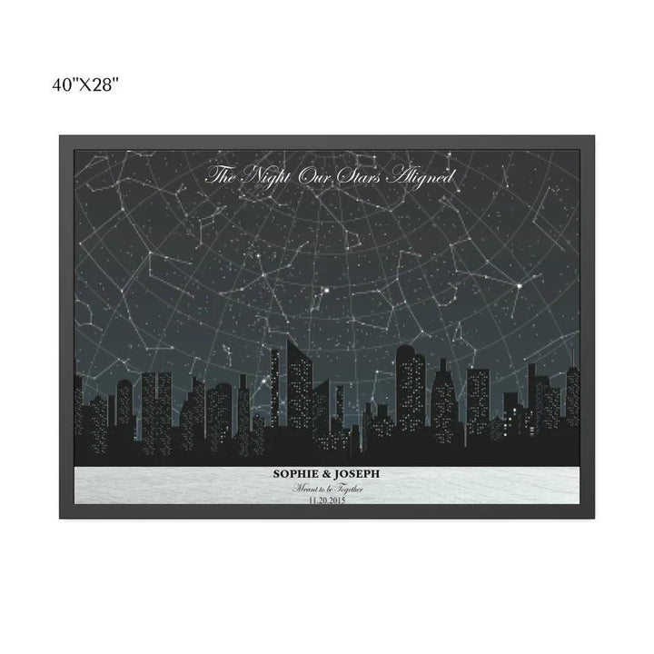 Custom Wall Art - Grey Cityscape Star Map - ARTFULANE