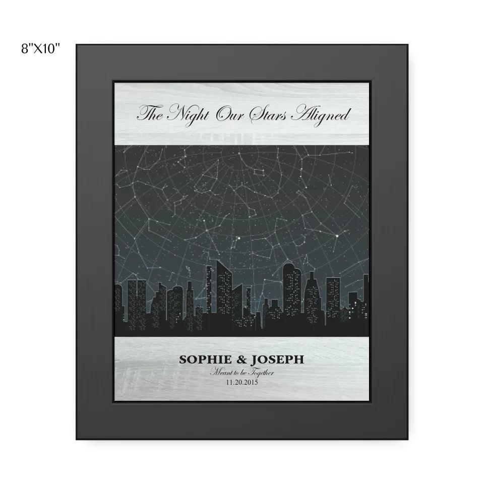 Custom Wall Art - Grey Cityscape Star Map - ARTFULANE