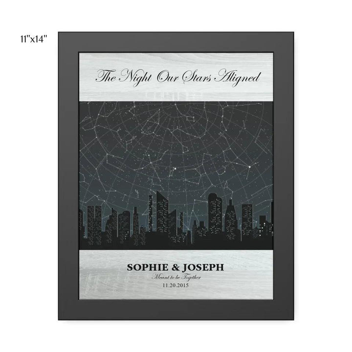 Custom Wall Art - Grey Cityscape Star Map - ARTFULANE