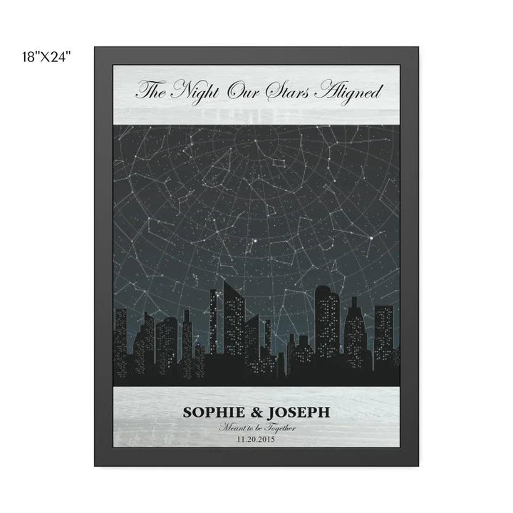 Custom Wall Art - Grey Cityscape Star Map - ARTFULANE