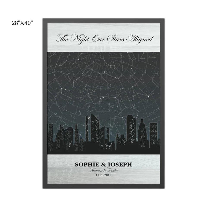 Custom Wall Art - Grey Cityscape Star Map - ARTFULANE