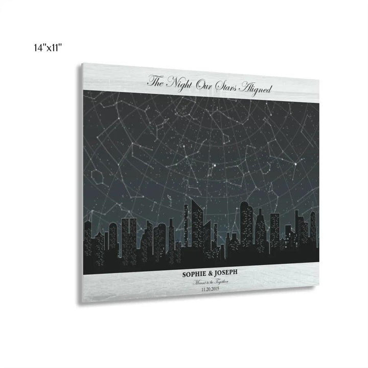 Custom Wall Art - Grey Cityscape Star Map - ARTFULANE