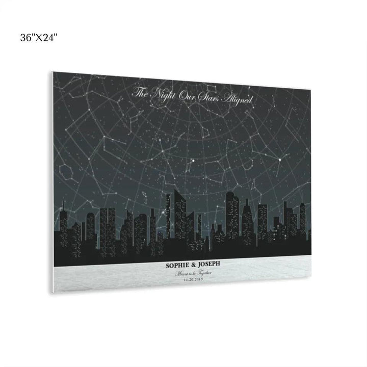 Custom Wall Art - Grey Cityscape Star Map - ARTFULANE