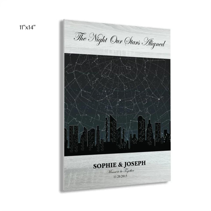 Custom Wall Art - Grey Cityscape Star Map - ARTFULANE