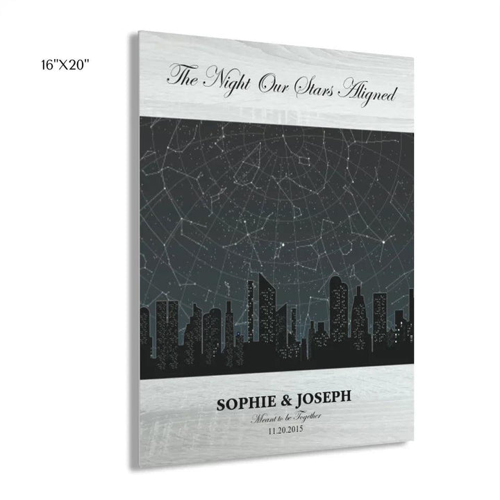 Custom Wall Art - Grey Cityscape Star Map - ARTFULANE