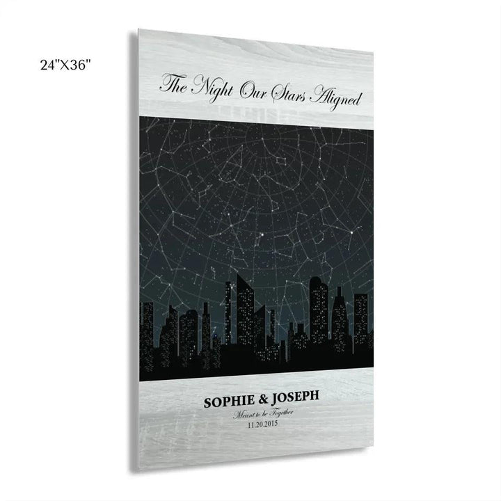 Custom Wall Art - Grey Cityscape Star Map - ARTFULANE