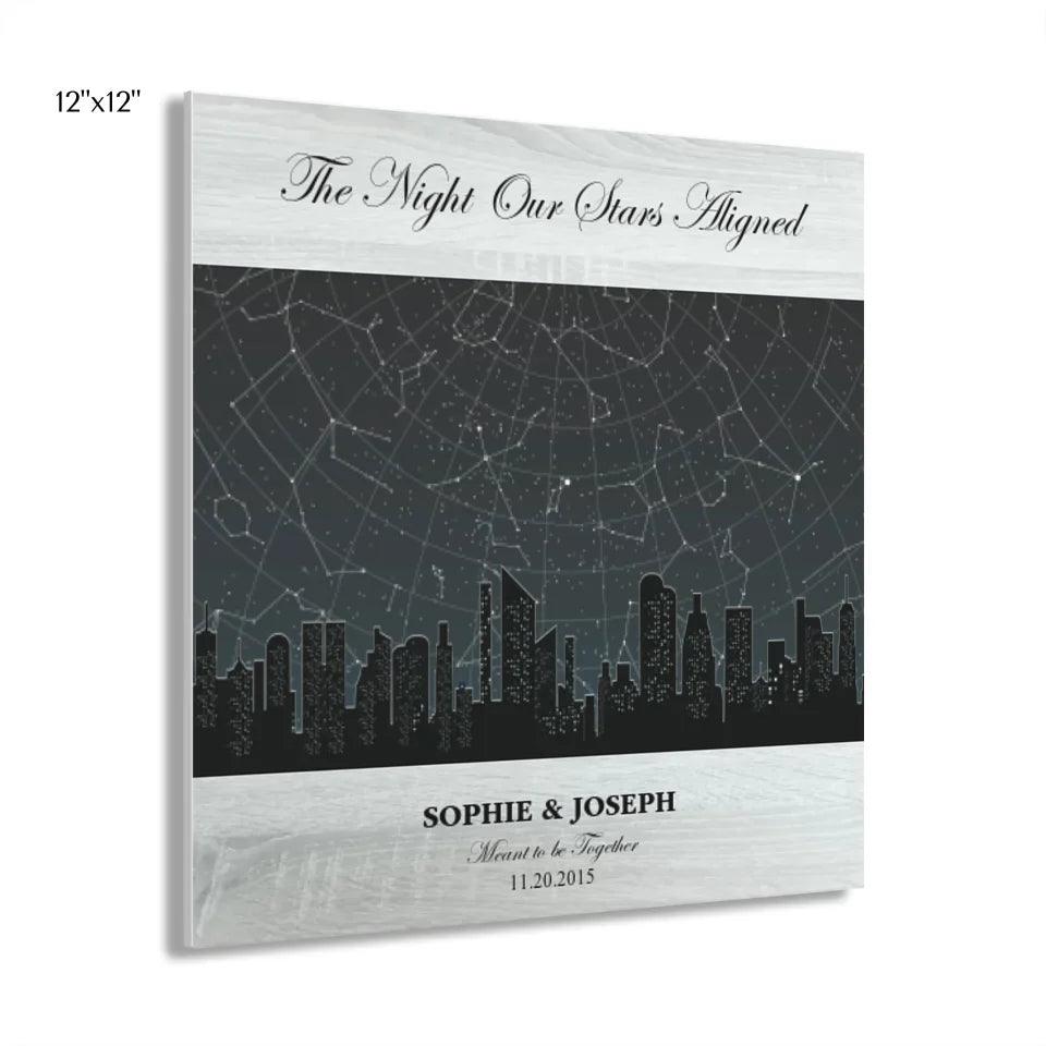 Custom Wall Art - Grey Cityscape Star Map - ARTFULANE