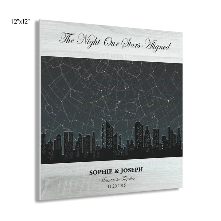 Custom Wall Art - Grey Cityscape Star Map - ARTFULANE