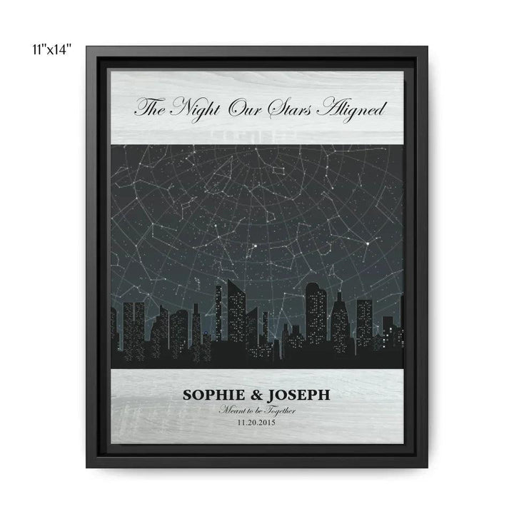 Custom Wall Art - Grey Cityscape Star Map - ARTFULANE
