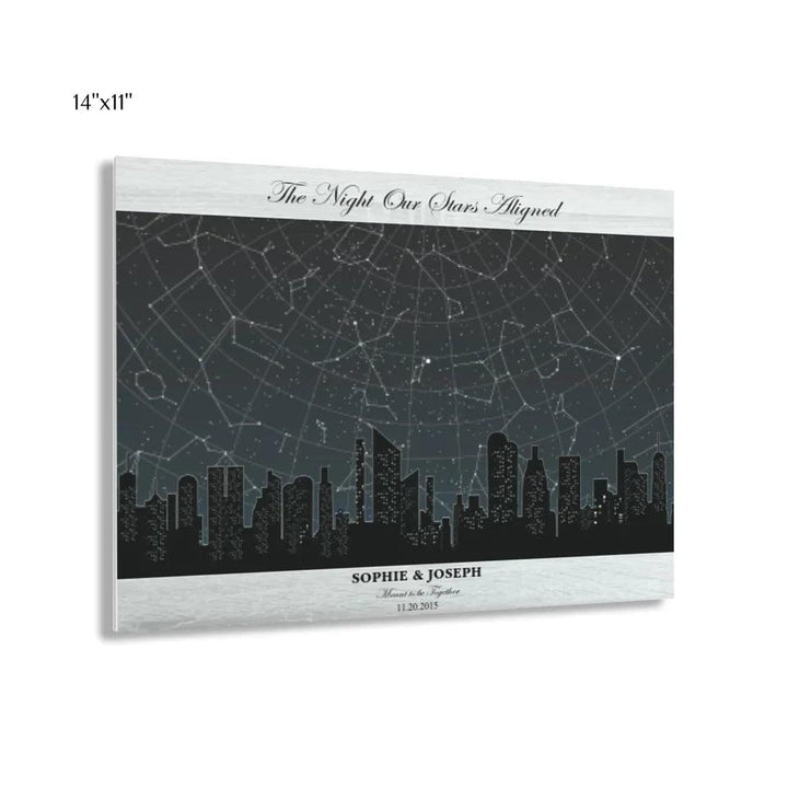 Custom Wall Art - Grey Cityscape Star Map - ARTFULANE