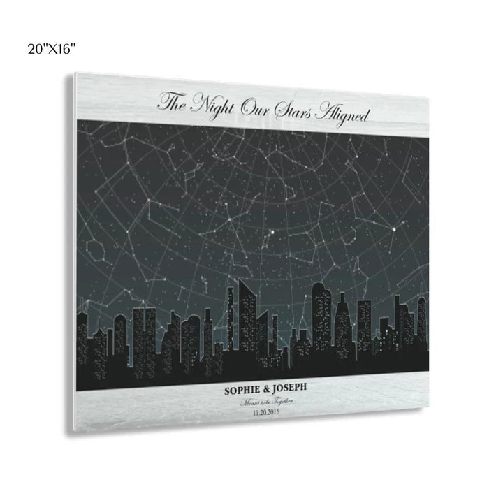 Custom Wall Art - Grey Cityscape Star Map - ARTFULANE