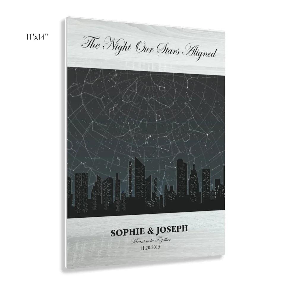 Custom Wall Art - Grey Cityscape Star Map - ARTFULANE