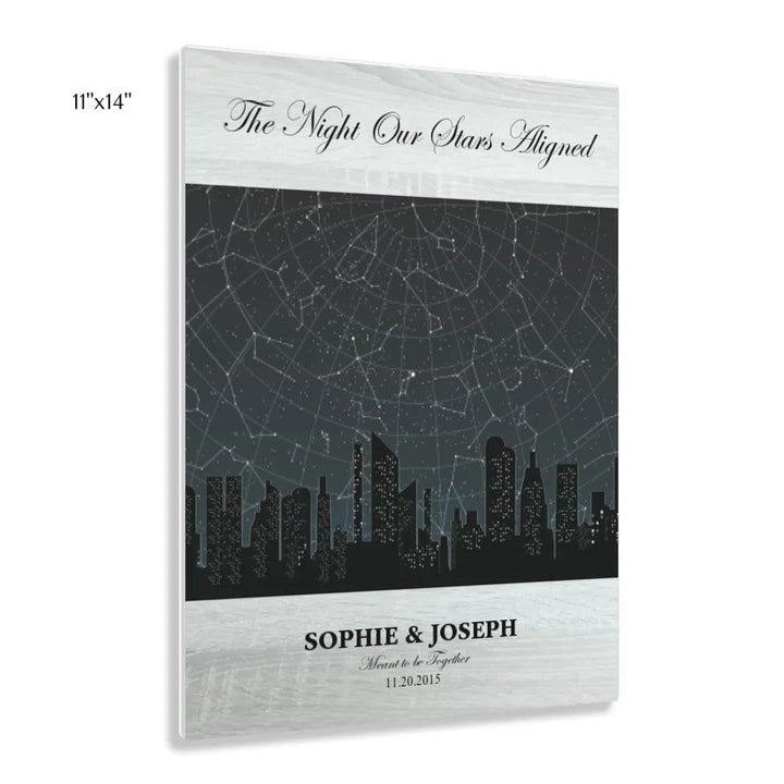 Custom Wall Art - Grey Cityscape Star Map - ARTFULANE
