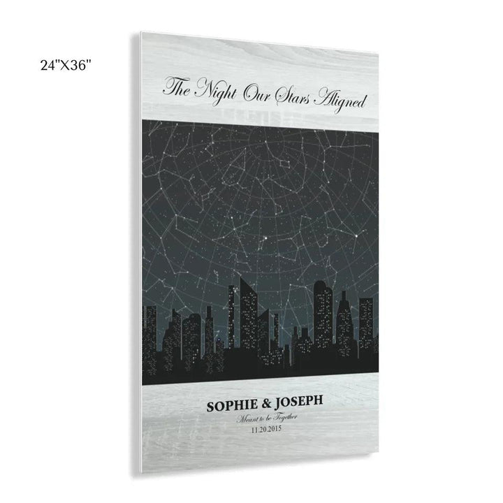 Custom Wall Art - Grey Cityscape Star Map - ARTFULANE