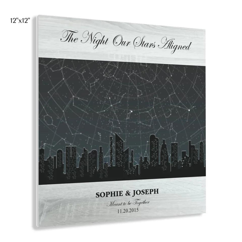 Custom Wall Art - Grey Cityscape Star Map - ARTFULANE