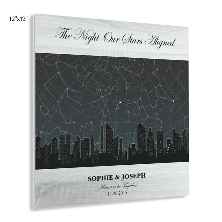 Custom Wall Art - Grey Cityscape Star Map - ARTFULANE