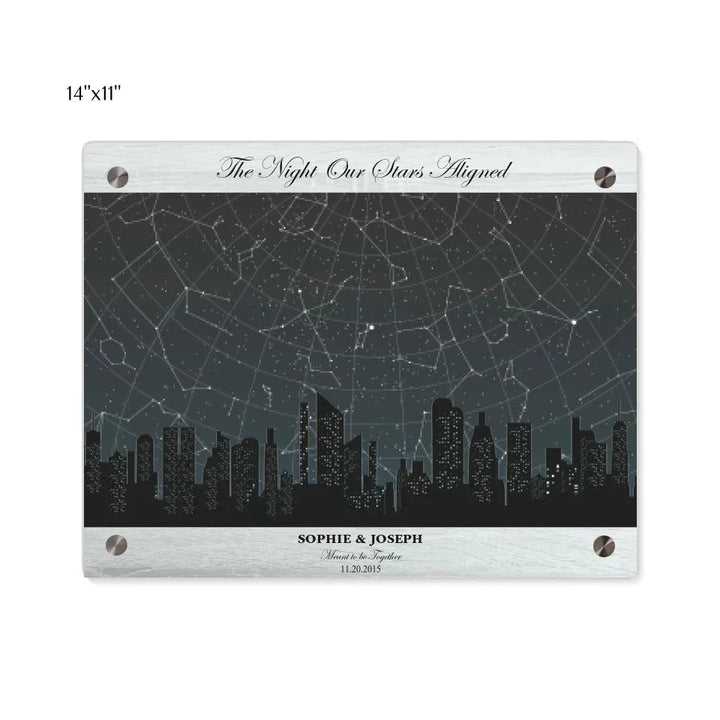 Custom Wall Art - Grey Cityscape Star Map - ARTFULANE