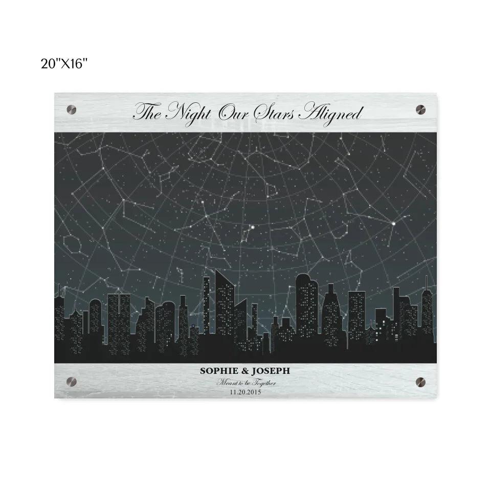 Custom Wall Art - Grey Cityscape Star Map - ARTFULANE