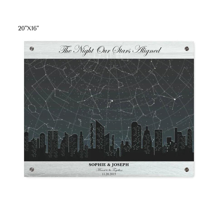 Custom Wall Art - Grey Cityscape Star Map - ARTFULANE