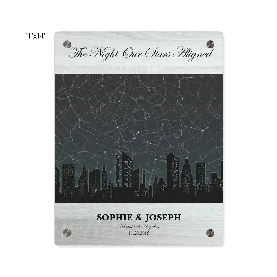 Custom Wall Art - Grey Cityscape Star Map - ARTFULANE