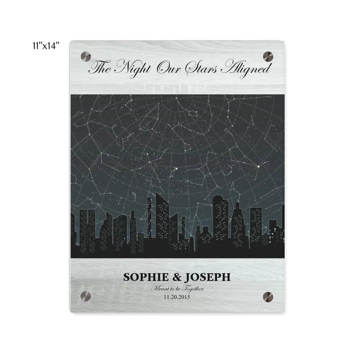 Custom Wall Art - Grey Cityscape Star Map - ARTFULANE