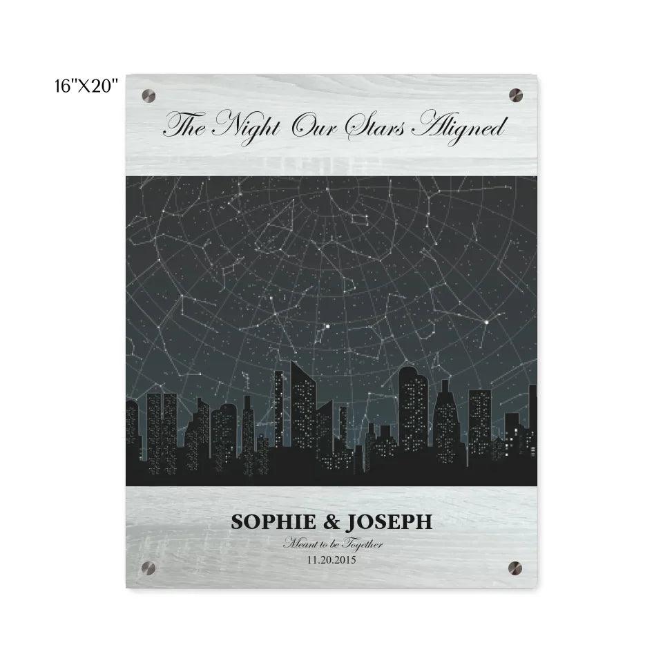 Custom Wall Art - Grey Cityscape Star Map - ARTFULANE
