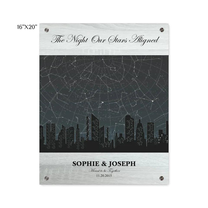 Custom Wall Art - Grey Cityscape Star Map - ARTFULANE