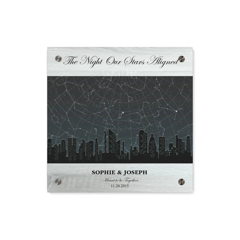 Custom Wall Art - Grey Cityscape Star Map - ARTFULANE