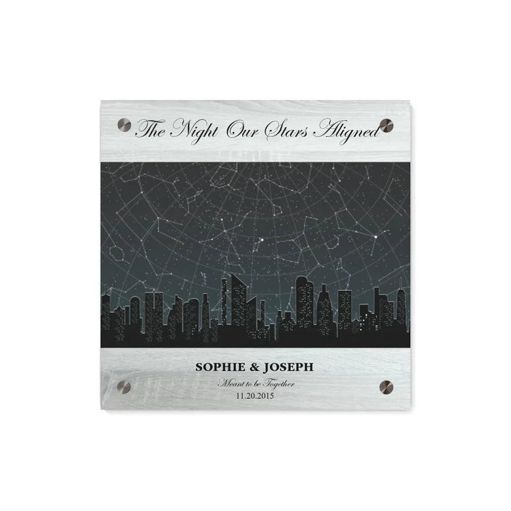 Custom Wall Art - Grey Cityscape Star Map - ARTFULANE