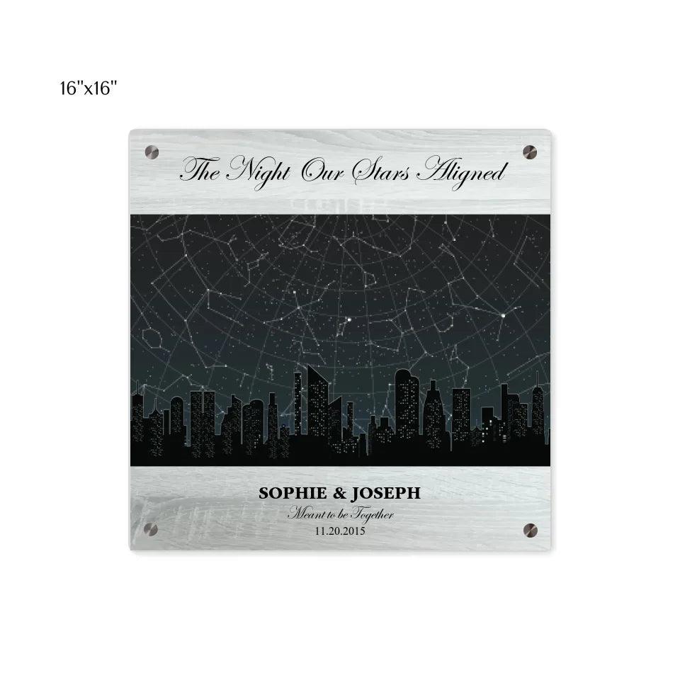 Custom Wall Art - Grey Cityscape Star Map - ARTFULANE