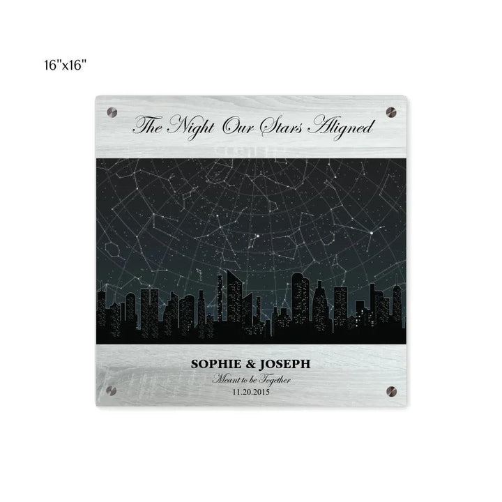 Custom Wall Art - Grey Cityscape Star Map - ARTFULANE