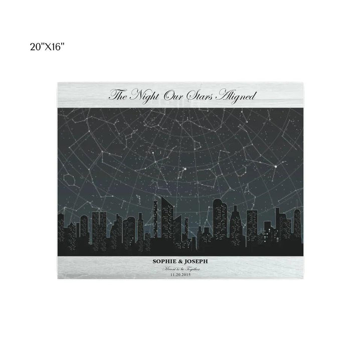 Custom Wall Art - Grey Cityscape Star Map - ARTFULANE