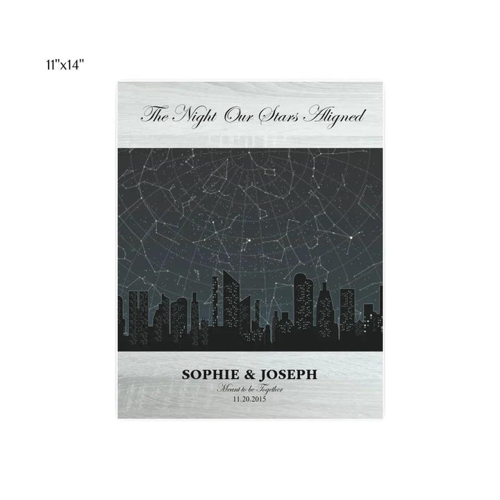 Custom Wall Art - Grey Cityscape Star Map - ARTFULANE