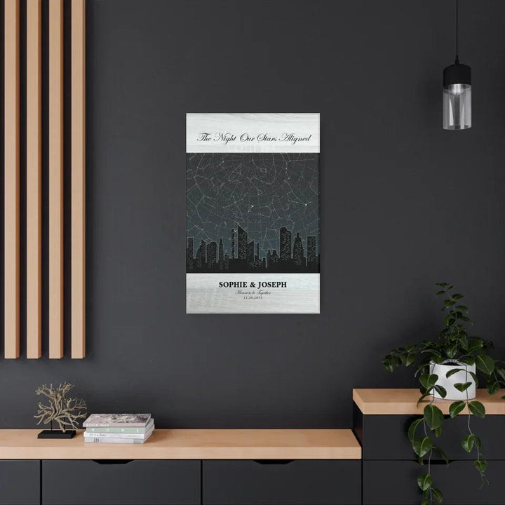 Custom Wall Art - Grey Cityscape Star Map - ARTFULANE
