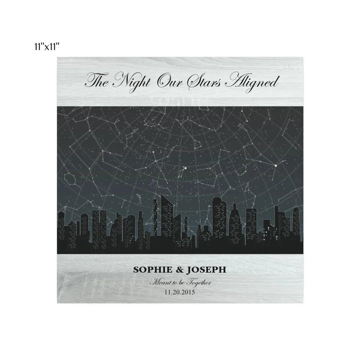 Custom Wall Art - Grey Cityscape Star Map - ARTFULANE