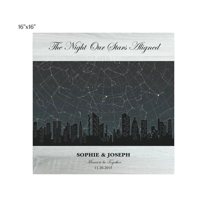 Custom Wall Art - Grey Cityscape Star Map - ARTFULANE