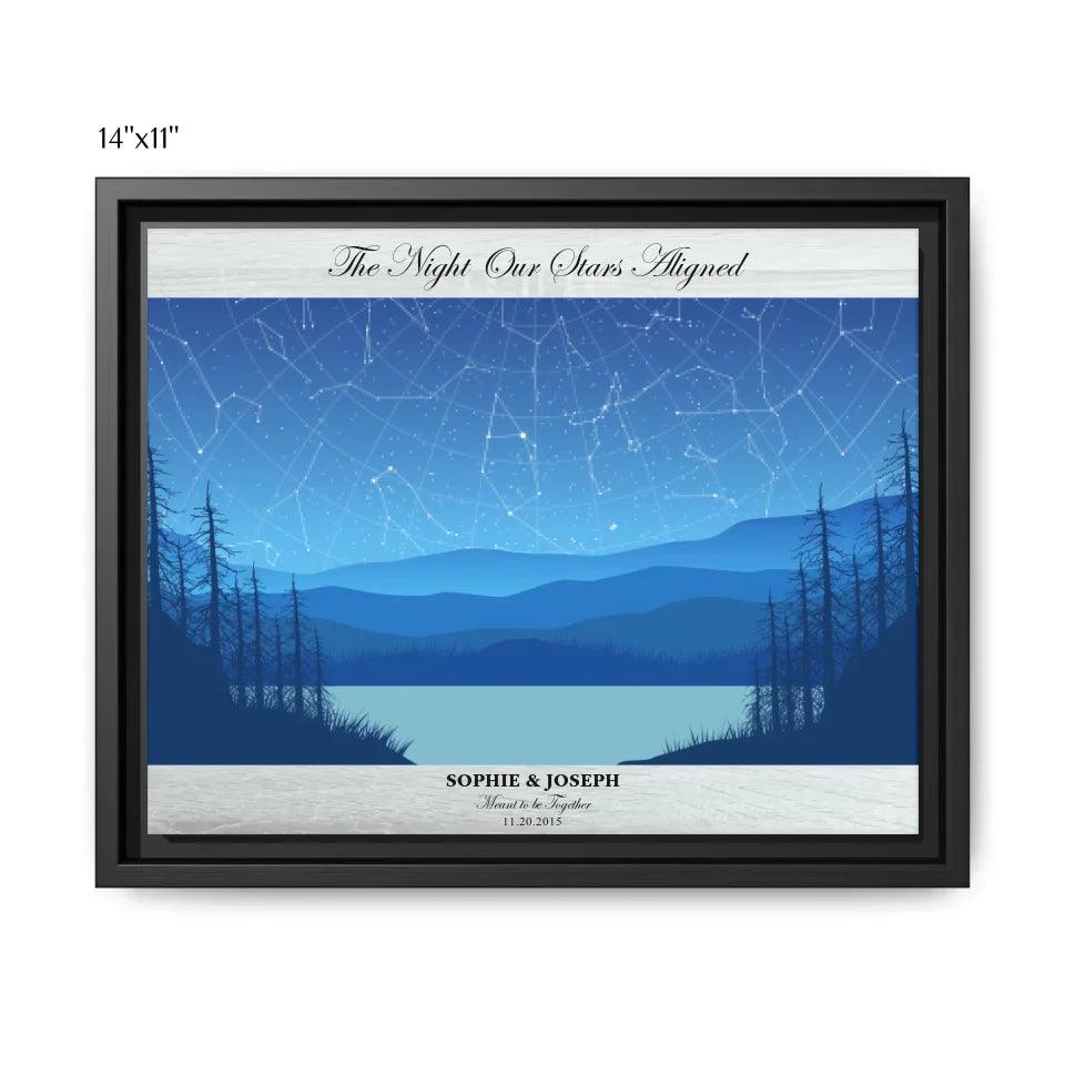 Custom Wall Art - Light Blue Landscape Star Map - ARTFULANE