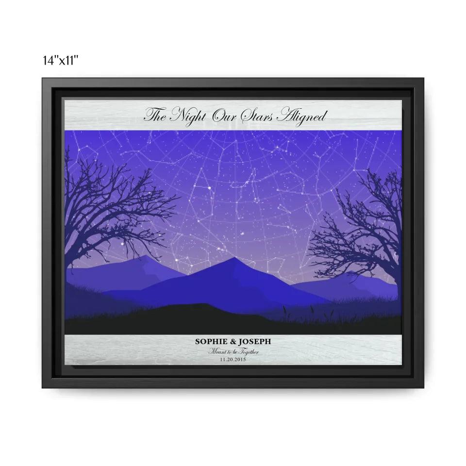 Custom Wall Art - Purple Landscape Star Map - ARTFULANE