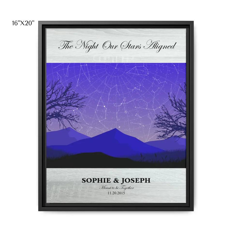 Custom Wall Art - Purple Landscape Star Map - ARTFULANE