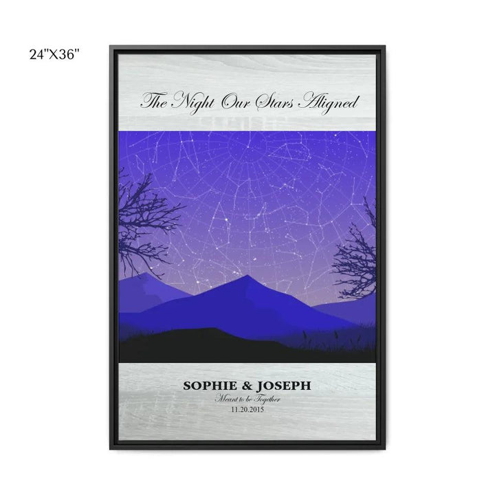 Custom Wall Art - Purple Landscape Star Map - ARTFULANE