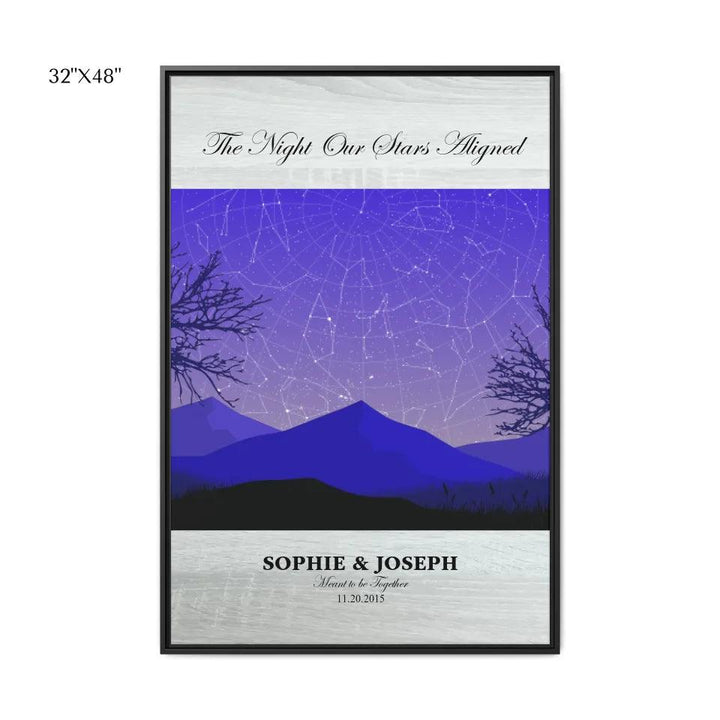Custom Wall Art - Purple Landscape Star Map - ARTFULANE