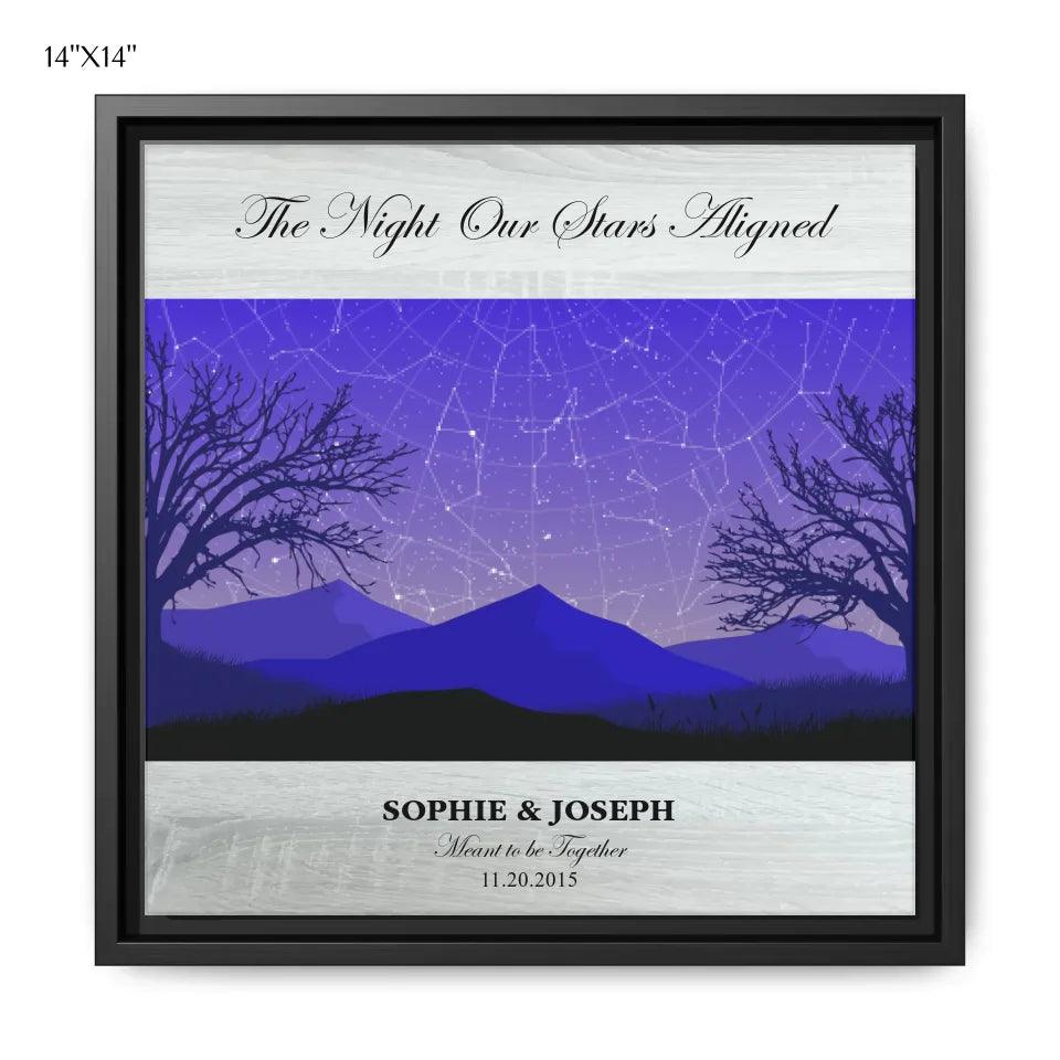 Custom Wall Art - Purple Landscape Star Map - ARTFULANE