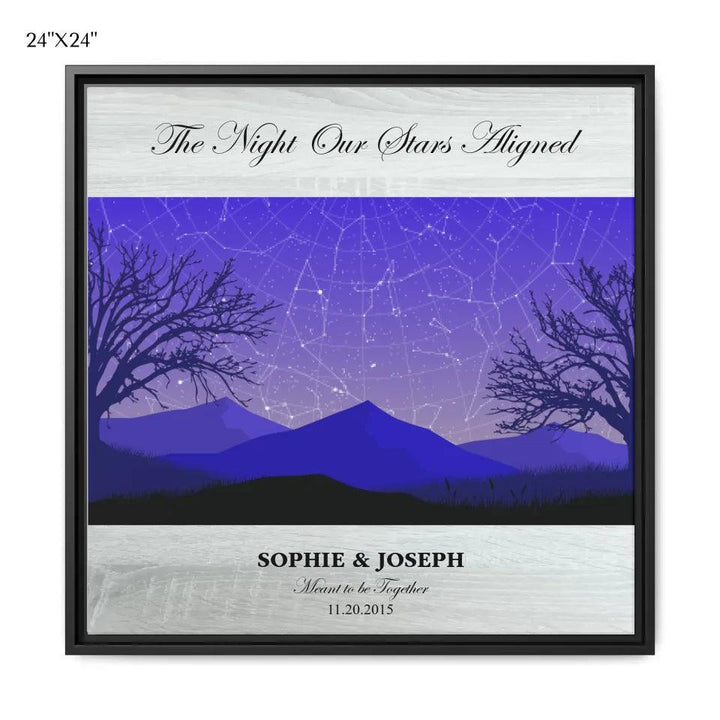 Custom Wall Art - Purple Landscape Star Map - ARTFULANE